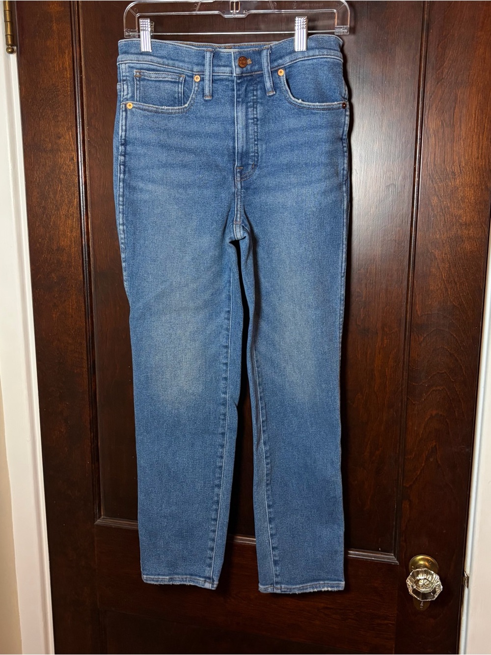 Madewell Women’s Stovepipe Jeans 27 Medium Wash Blue Denim Straight Crop Ankle